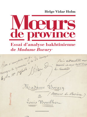 cover image of Mœurs de province